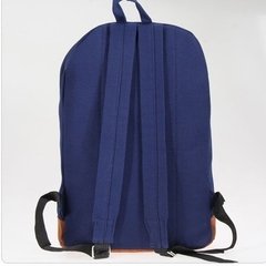 Mochila de mujer, urbana o escolar, de lona resistente, con detalles de cuero ecológico, ideal para la tarde, importada - comprar online
