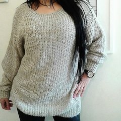 Sweater pullover Rimmel modelo Melange Soria mujer acrílico tejido beige - comprar online