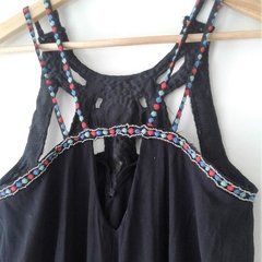 Vestido Rimmel mujer largo pechera bordado lentejuelas poliéster color blanco negro - buy online