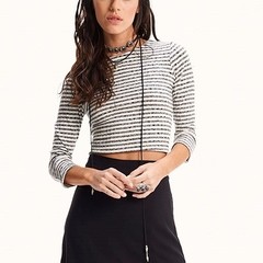Remera top RIMMEL mujer modelo Vinger corta espalda abierta algodón rayado suave - tienda online