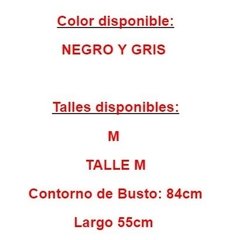 Imagen de Musculosa estampada "To be or not to be" mujer abierta por la espalda negro gris