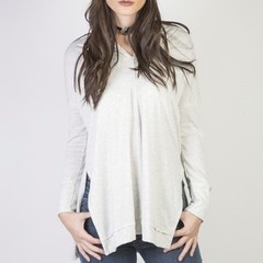Buzo mujer, deportivo con capucha, rayón viscoso, modelo exclusivo, color gris o negro - tienda online