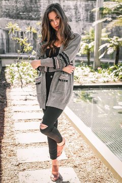 Cardigan tejido manga larga