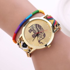 RELOJ pulsera estilo étnico agujas malla de hilo tejida a mano cuerpo dorado - MARÍA VICTORIA - Ropa y accesorios - Tienda Online