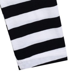 Cardigan mujer largo rayado blanco negro algodón y poliéster parches en los codos modelo exclusivo importado - MARÍA VICTORIA - Ropa y accesorios - Tienda Online