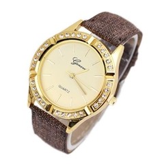 RELOJ de mano (pulsera) con agujas brillantes y malla de cuero en internet
