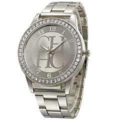 RELOJ de mano con agujas, decorado con brillantes, malla y cuerpo metálicos - MARÍA VICTORIA - Ropa y accesorios - Tienda Online