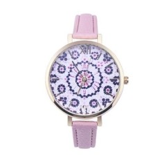 RELOJ de mano (pulsera) con agujas y malla de cuero, estilo adulto, cuerpo color dorado - buy online