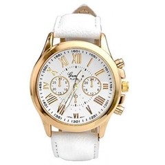 RELOJ pulsera agujas malla cuero sintético casual cuerpo bronceado en internet