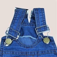 Conjunto jardinero niña remera son mangas jardinero Jean azul casual urbano en internet