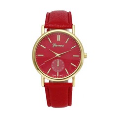 RELOJ pulsera unisex agujas malla eco cuero casual cuerpo dorado - comprar online