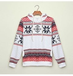 Sweater mujer geométrico, con capucha (hoddie) con forro interior y bolsillos delanteros, importado en internet