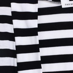 Cardigan mujer largo rayado blanco negro algodón y poliéster parches en los codos modelo exclusivo importado en internet