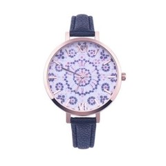 RELOJ de mano (pulsera) con agujas y malla de cuero, estilo adulto, cuerpo color dorado - buy online