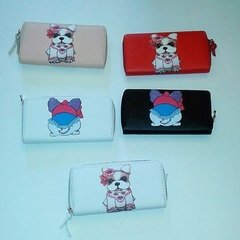 Billetera mujer Perrito porta celular smartphone grande porta tarjetas, monedero, poliuretano y cuerina, importada - comprar online