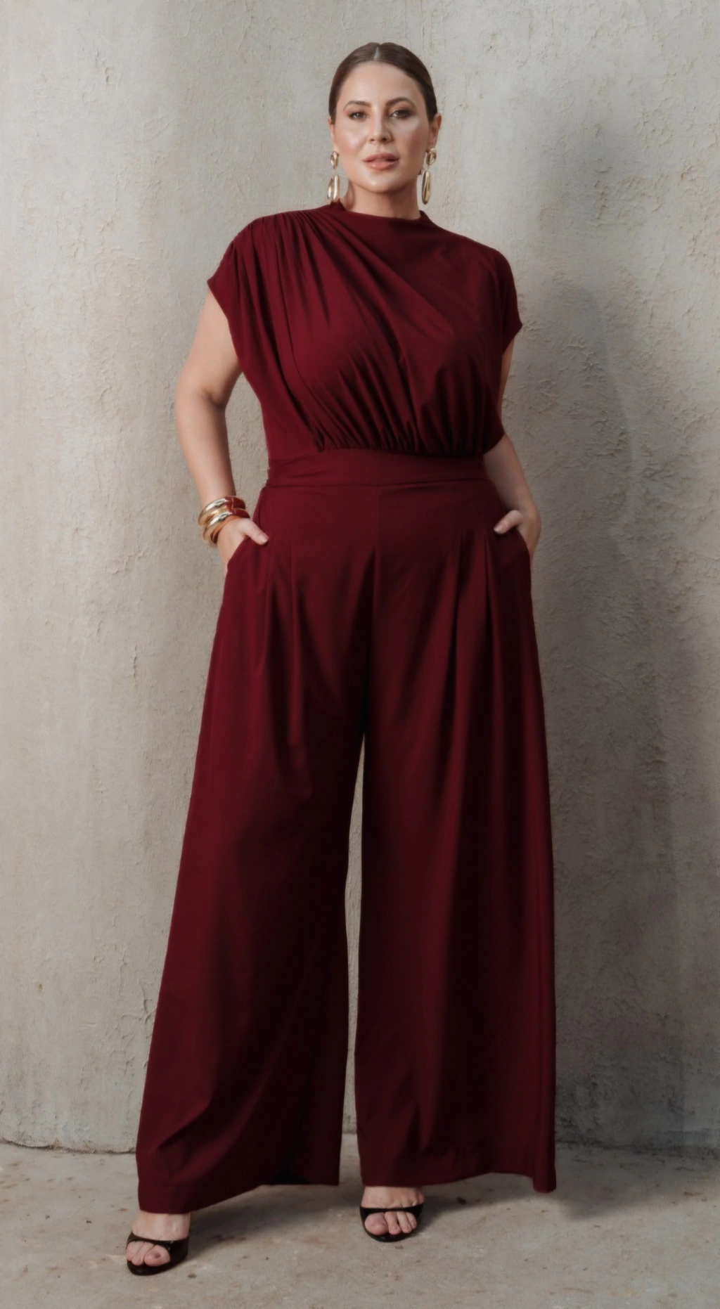 Macacão Pantalona Drapeado Ready Plus Size
