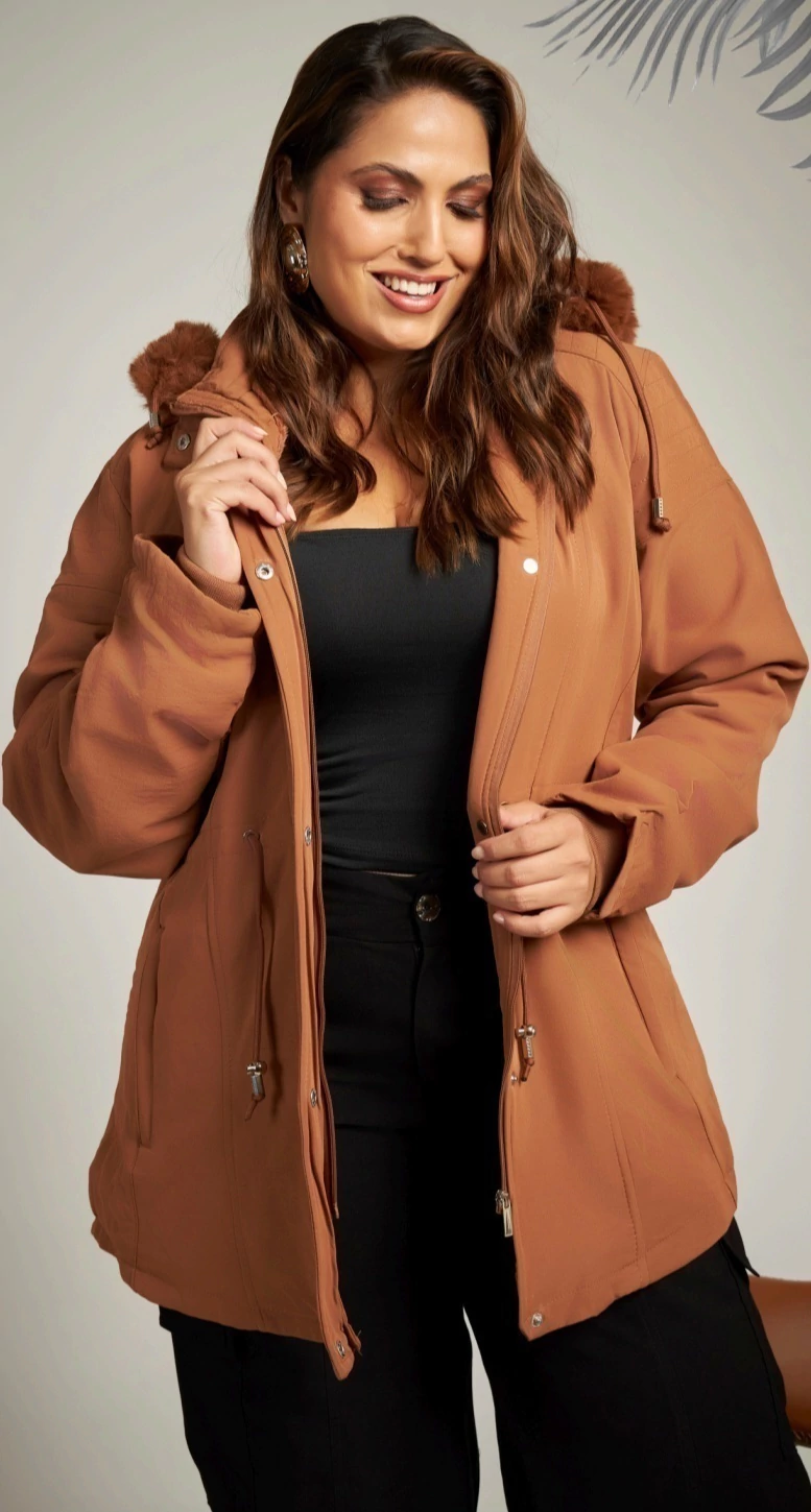Parka Alfaiataria Zara Com Capuz Plus Size