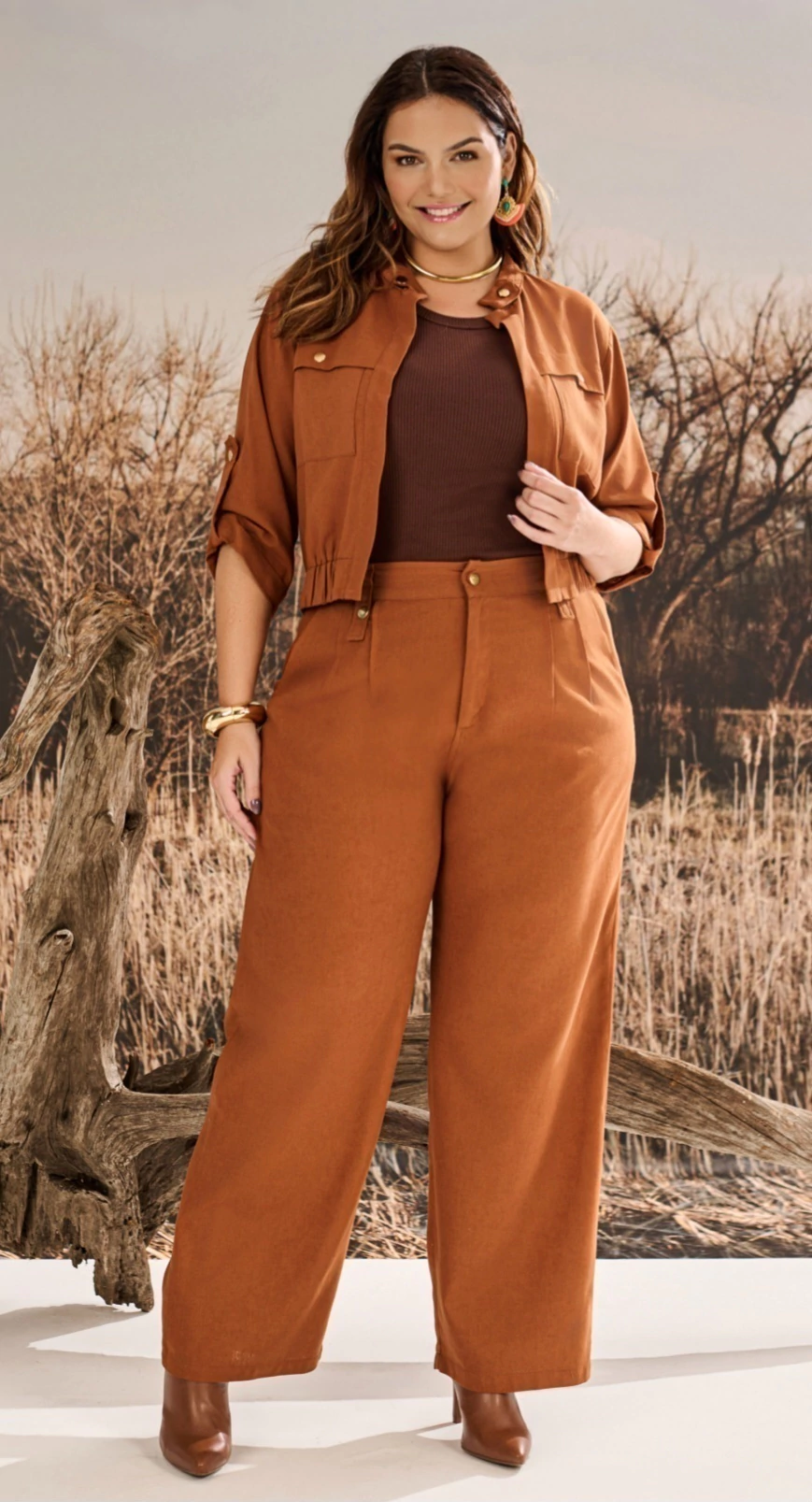 Conjunto Jaqueta e Calça Linho Plus Size