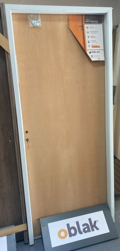 PUERTA PLACA ENCHAPADA CERDO MARCO DE ALUMINIO BLANCO 80/10 DERECHA