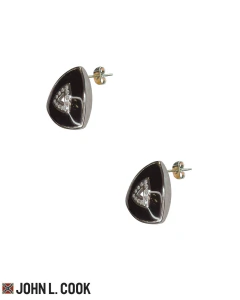 Aros Triangular Esmaltado con Cubic John L. Cook E183B