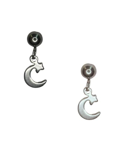 Aros Colgantes Media Luna Estrella Calada John L. Cook SE717 - comprar online