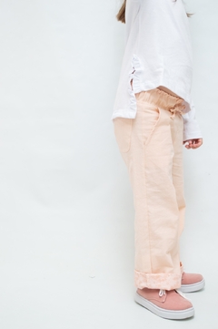 PANTALON RECTO LIENZO ROSA - comprar online