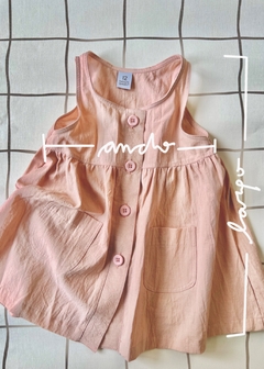 VESTIDO BOTONES ROSA - comprar online