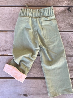 PANTALON RECTO LIENZO VERDE - comprar online