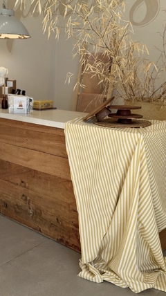 MANTEL TUSOR RAYAS AMARILLAS FINAS - comprar online