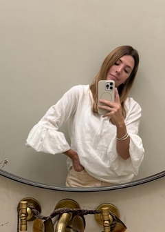 BLUSA GASA BLANCA MANGA GLOBO