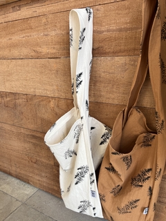 BOLSA LIENZO CREMA ESTAMPADA A MANO