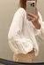 BLUSA GASA BLANCA MANGA GLOBO - comprar online