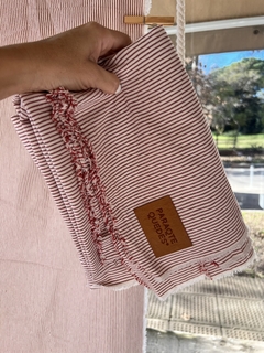 LONA/MANTEL RAYAS BORDÓ + TOTE BAG