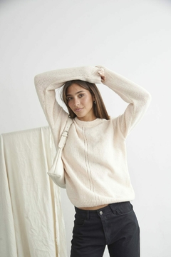 Sweater hilo grueso detalle medio Lyra