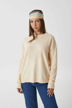 Sweater calado pecho trenzado Camila