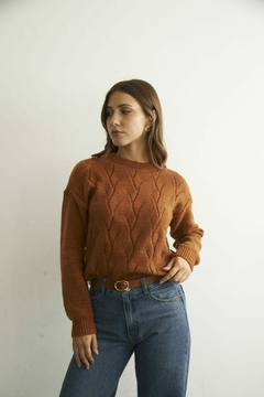 Sweater hilo grueso calado Martina