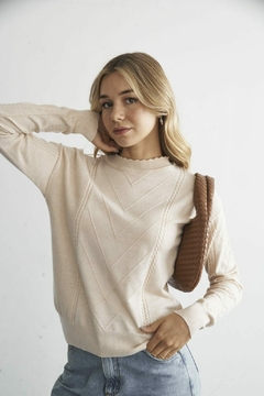 Sweater manga con trenza Merida