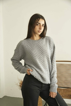 Sweater hilo grueso zig zag Mora
