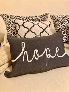 Funda Almohadón 30x50 "Hope" Linea Nordica Grafito