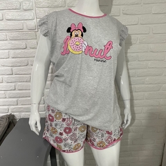 Pijama Evanilda Shorts Manga Curta Minnie Donut Plus