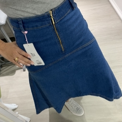 Saia Morena Bella Longa Elastano Jeans Azul - Loja Online DoMeuJeito - calçados, roupas e acessórios para o seu look 