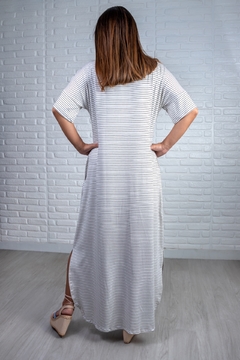 Vestido Malha Listrada Longo Marta - comprar online