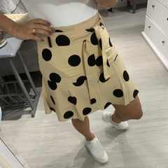 Short Saia Viscose Laço Poá