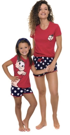 Pijama Evanilda Short Doll Filha Mônica Infantil