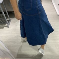 Saia Morena Bella Longa Elastano Jeans Azul - loja online