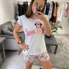 Pijama Evanilda Shorts Manga Curta Minnie Donut