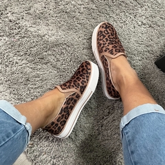 Slip Via Marte Animal Print Mascavo - comprar online