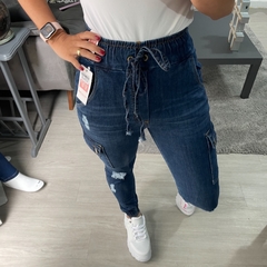 Calça Jogger Larissa Jeans Escuro Elastano