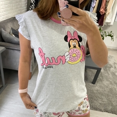 Pijama Evanilda Shorts Manga Curta Minnie Donut na internet