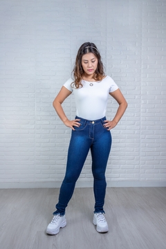 Calça Jeans Elastano Barra Estilo Francisca